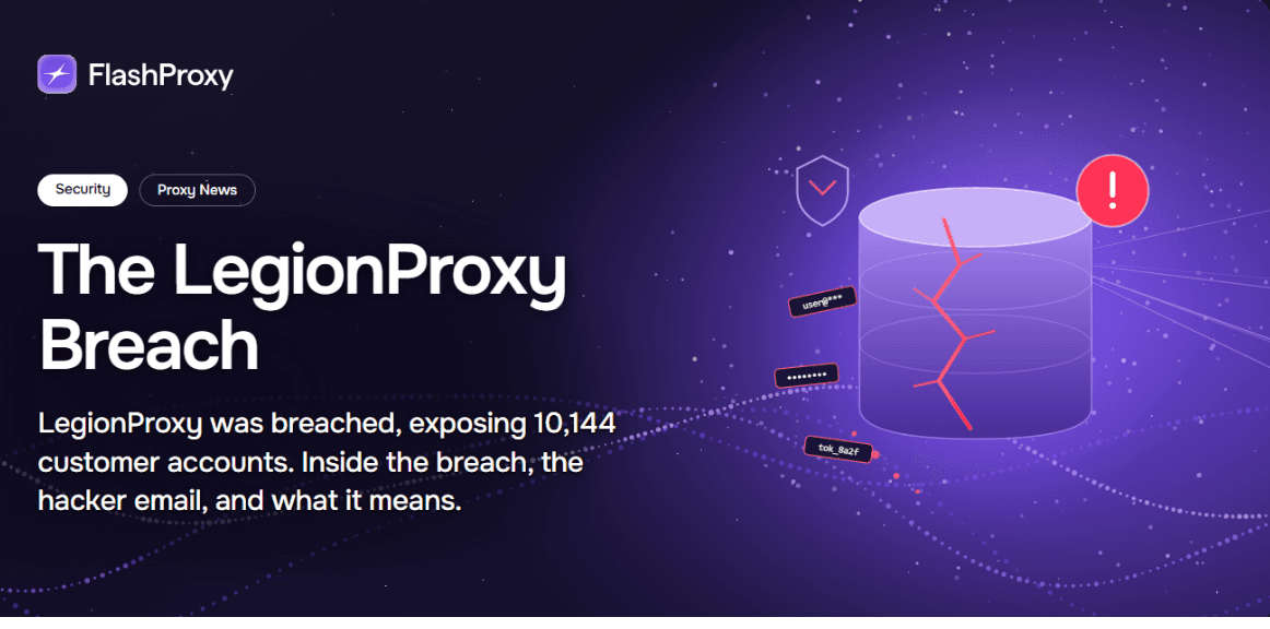 LegionProxy data breach: 10,144 customer accounts exposed in April 2026